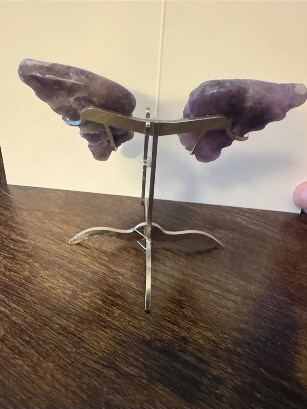 Carved Amethyst Butterfly Wings Display